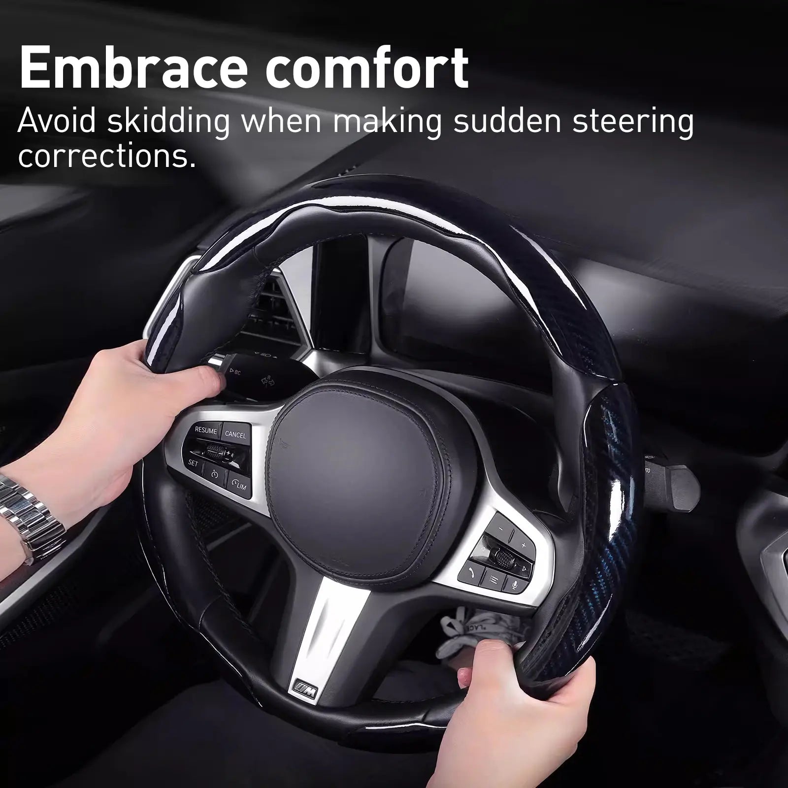 Car Steering Wheel Cover, Non-Slip Design Steering Wheel Protector, Universal Car Steering Wheel Cover for 15 Inch, Decor Gadgets, Car Accessories, Men Gifts, Car Essentials, Vehicle, for Racing