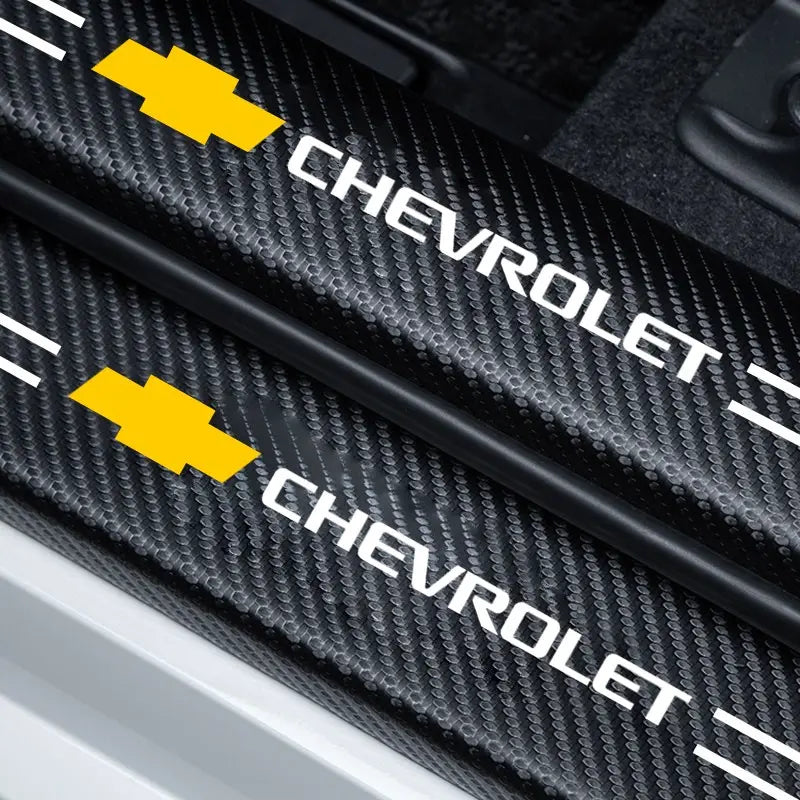 Chevrolet Car Door Sill Protector Strips, Anti-Scratch Wear Resistant, Fits Malibu, Equinox, Suburban, Camaro, Exterior Decoration Accessories