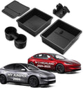 Center Console Organizer 5PCS Compatible with Tesla Model Y Juniper2026, Armrest Storage Tray, Hidden Storage Box, Cup Holder, Phone Holder – Interior Accessories for New Model Y/3 2025