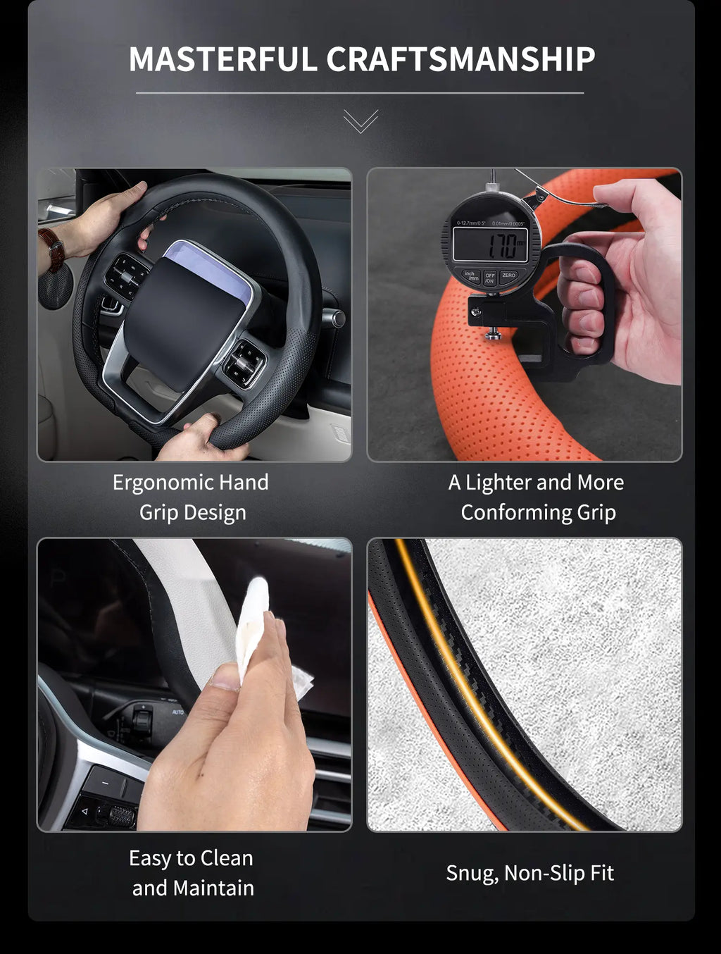 2026 New All - Season Ultra - Thin, Non - Slip and Sweat - Absorbent Steering Wheel Cover | Nappa Leather for Both Men and Women | Quick - Turn Auto Accessory & Ideal Car Gift Automotive Steeringwheelcover Car Interior Kit