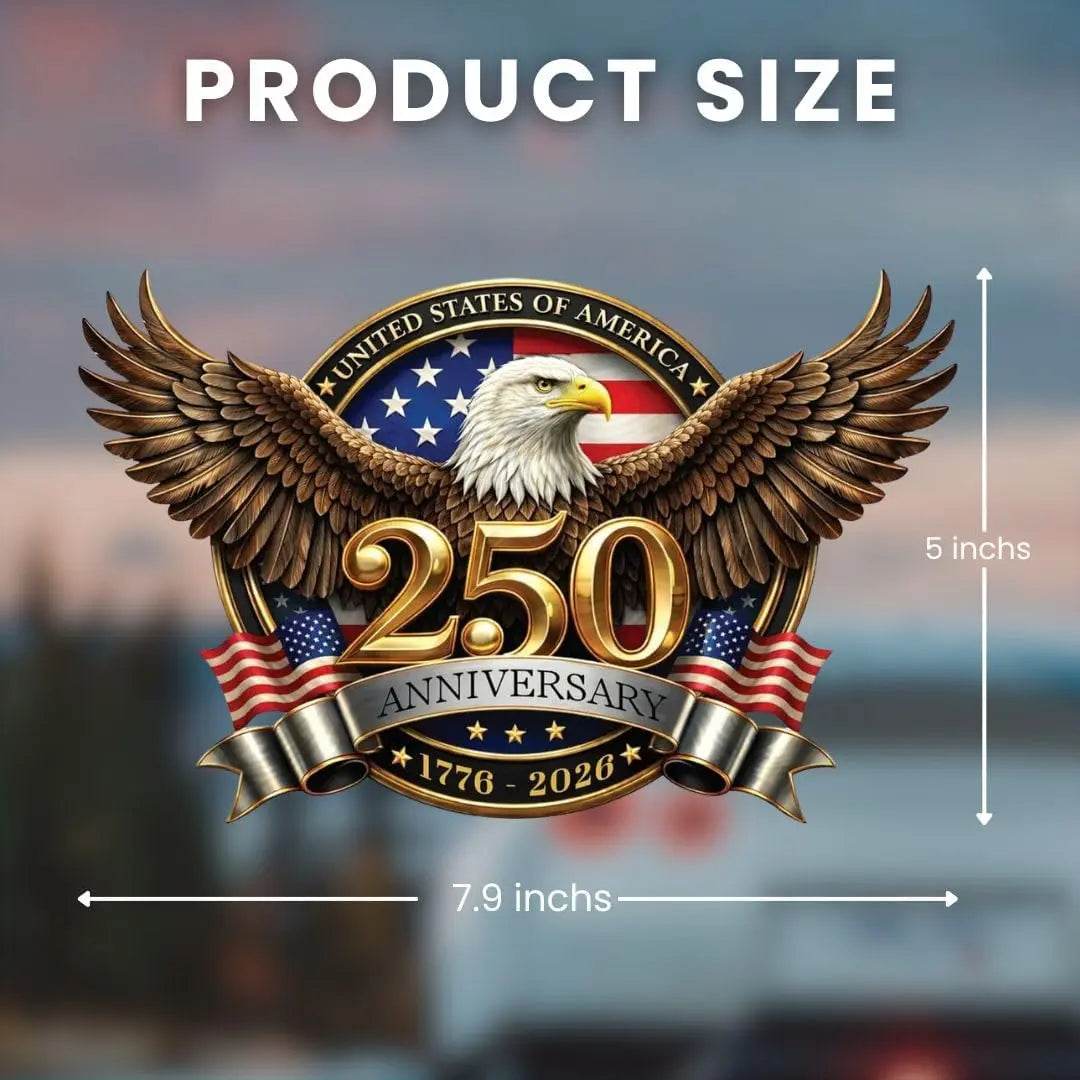 4PCS USA 250Th Anniversary Car Decal – 1776-2026 Patriotic American Flag Vinyl Stickers, Independence Day 4Th of July Decoration for Car Truck Window Laptop