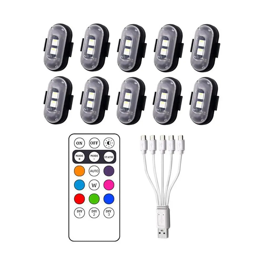 Car LED Light, Remote Control LED Strobe Light, Anti-Collision Aircraft Light Warning Light, Multifunctional Car Decorative Light, LED Car Ambient Light, Multiple Lighting Modes, Led Car Lights