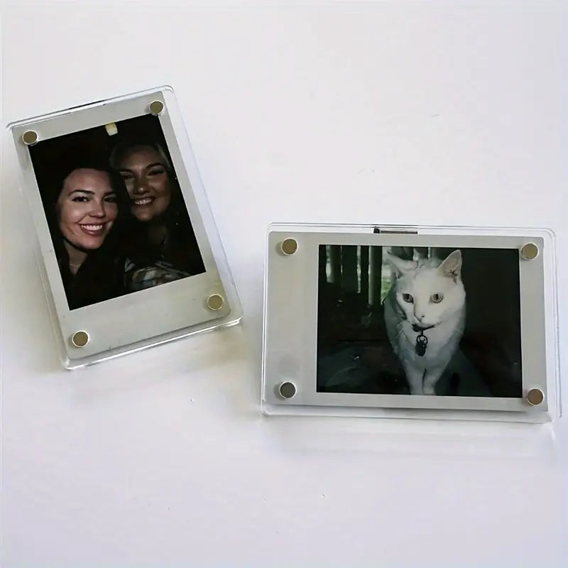2-Piece Car Picture Holder Set, Acrylic Magnetic Personalized Photo Holder Car Accessory and Visor Clip, Personalized Car Picture Frame Suitable for Adding Family or Personal Photos #GLOBAL PICKS
