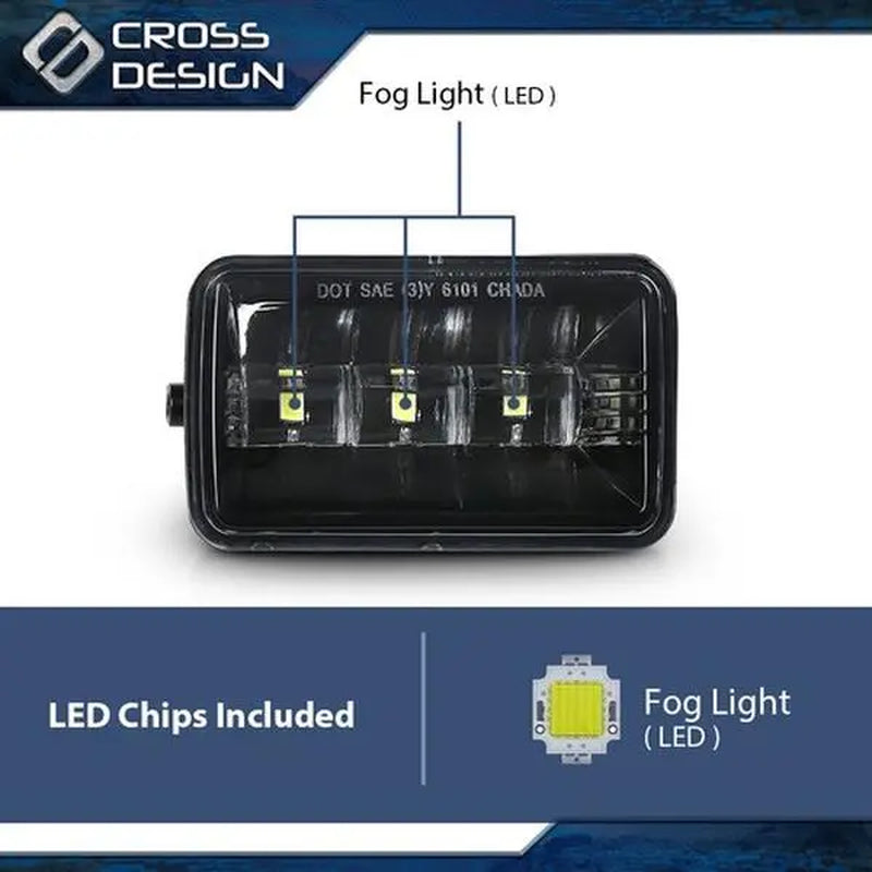 CROSSDESIGN Fit for 2015-2020 Ford F150 2017-2018 Ford F250 Bumper LED Fog Lights Lamp LH+RH