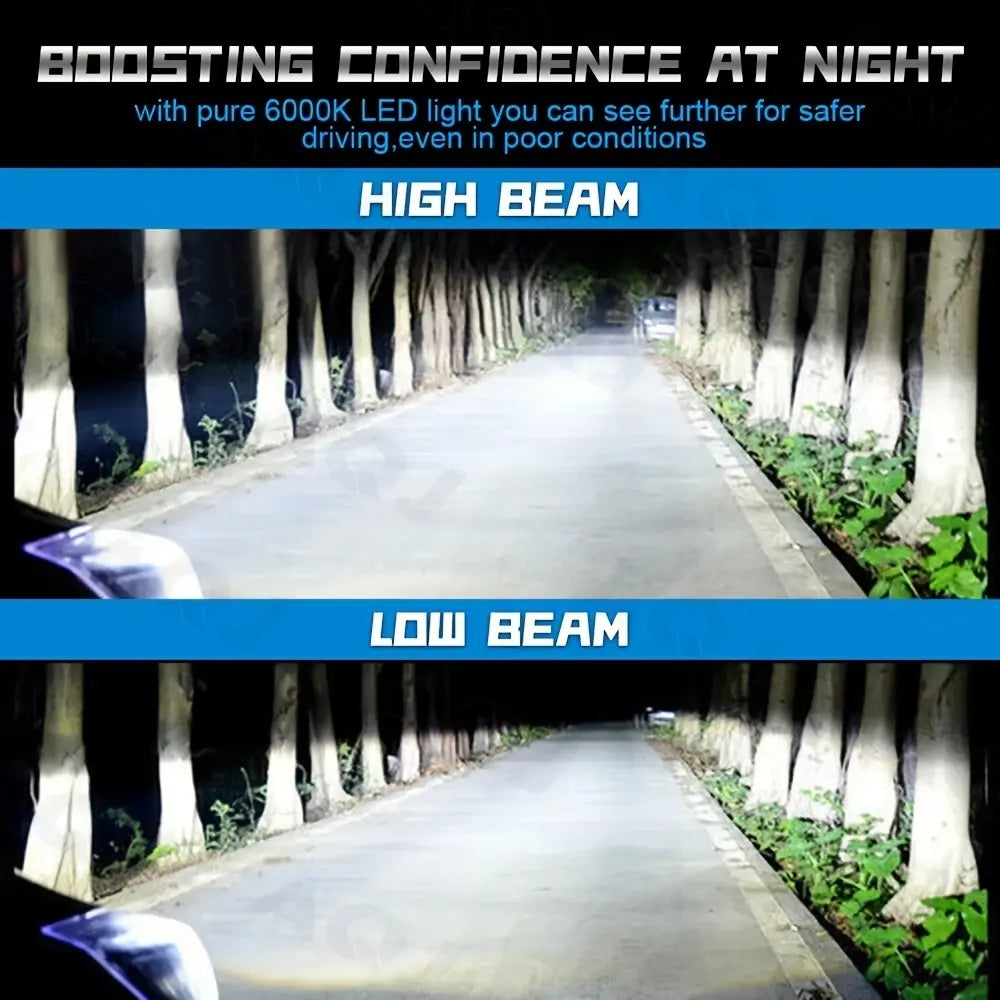 Professional Grade 6Pcs LED Headlight & Fog Light Bulb Combo 6000-6500K Super Bright White Light Fit for Most Cars SUV Trucks Easy Installation No Battery Needed
