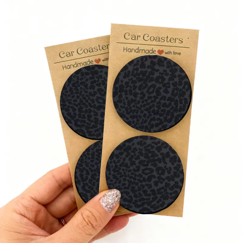 2 or 4 Pcs Leopard Print Car Interior Coasters, Absorbent Neoprene, Easy to Clean, Gift for Him or Her, Car Accessories, Car Essentials