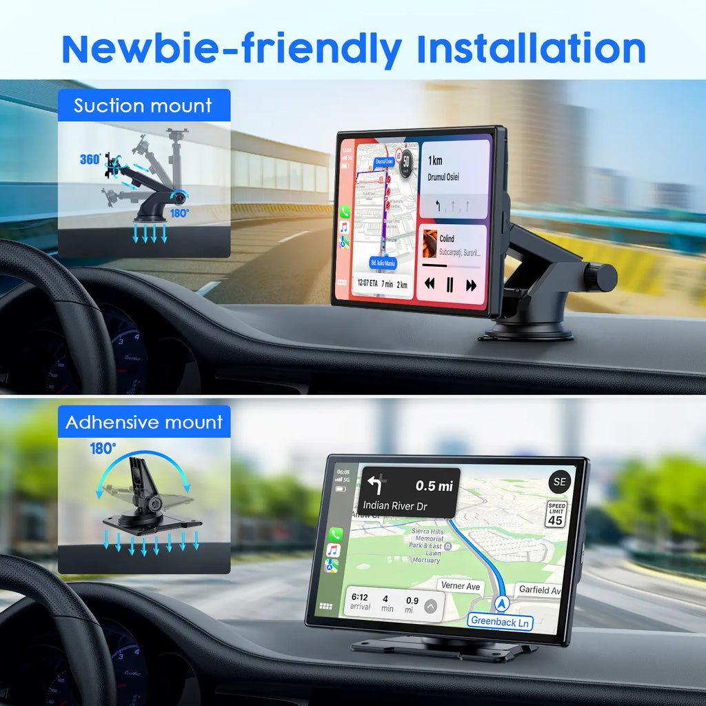 LAMTTO 9-Inch Wireless Car Stereo with Carplay, Backup Camera, GPS Navigation, Android Auto Carplay Screen | Summervibes Gifts for Man or Woman Car Video Player Fathersdaygift