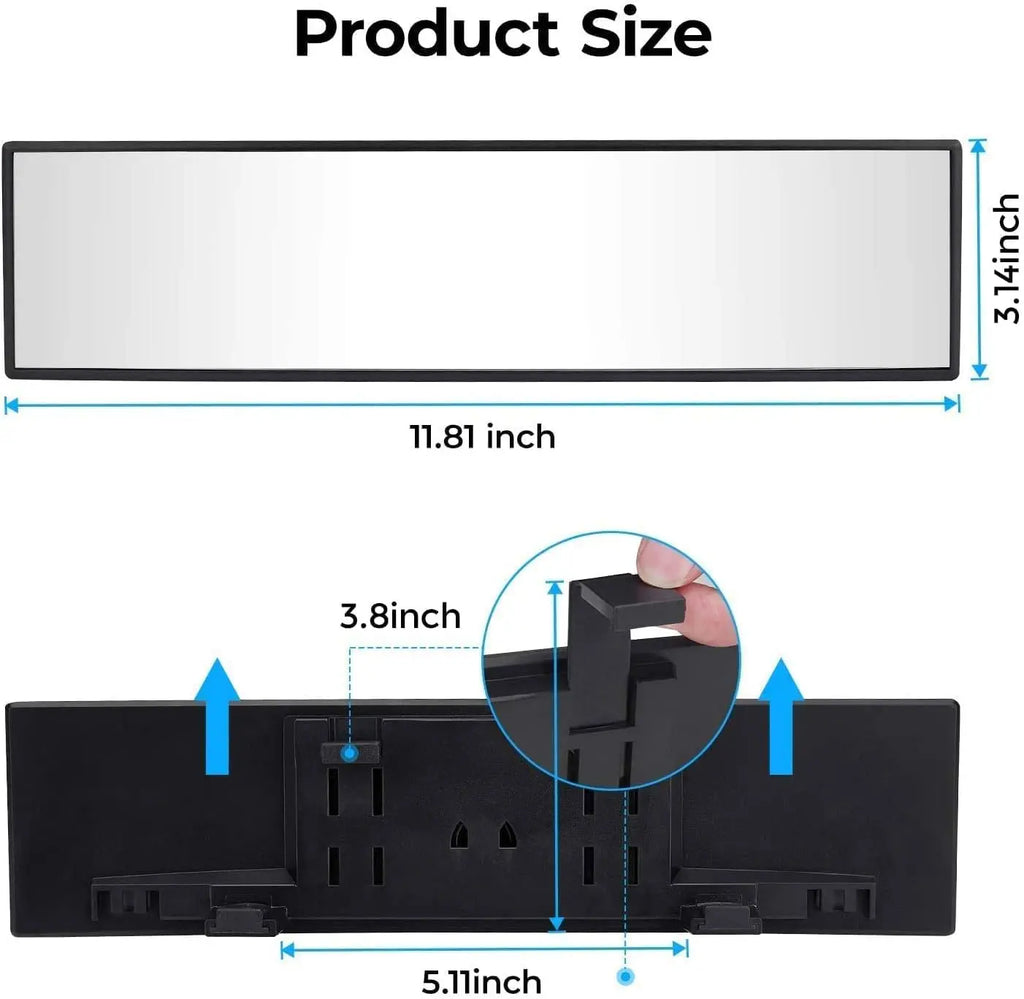 Car Rear View Mirrors 11.8 Inch Wide-Angle Clip-On Design | Reduces Blind Spots for Cars, Suvs & Trucks | Clear Vision & Enhanced Awareness