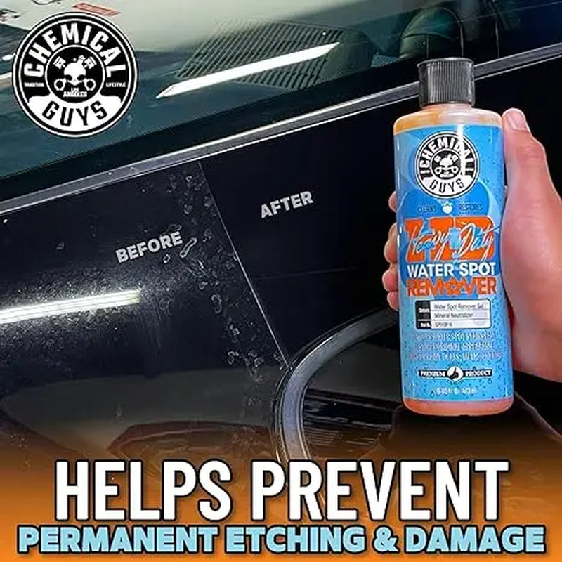 Chemical Guys 16Oz Heavy-Duty Water Spot Remover - Fast-Acting Automotive Detailing & Car Cleaning Product, Car Windshield Cleaner, Multi-Surface Solution for Paint, Metal, Wheels, Prevents Etching, Restores Shine, Car Cleaning Products