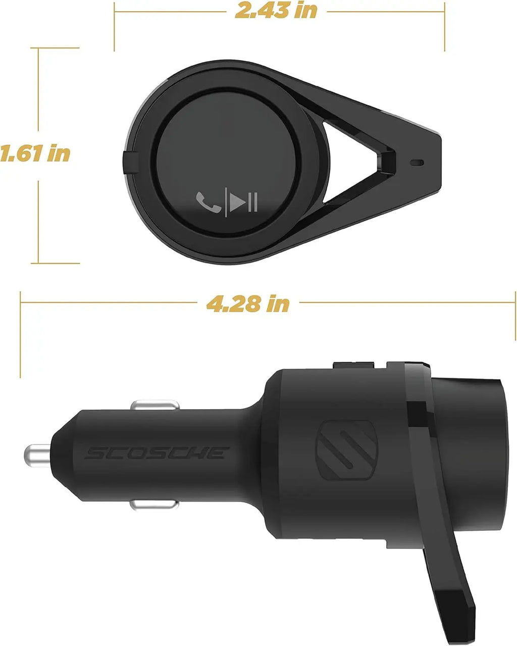 Scosche Btfreq Pro Bluetooth Hands-Free Car Kit with FM Transmitter Dual USB-C & USB-A Ports for Rapid Charging and Wide Compatibility - Automotive