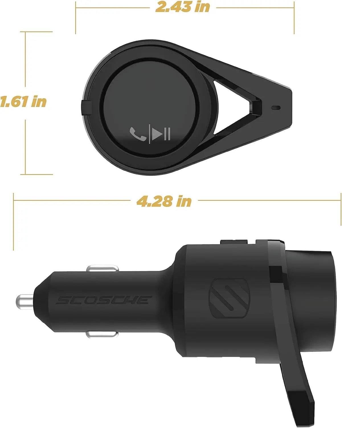 Scosche Btfreq Pro Bluetooth Hands-Free Car Kit with FM Transmitter Dual USB-C & USB-A Ports for Rapid Charging and Wide Compatibility - Automotive