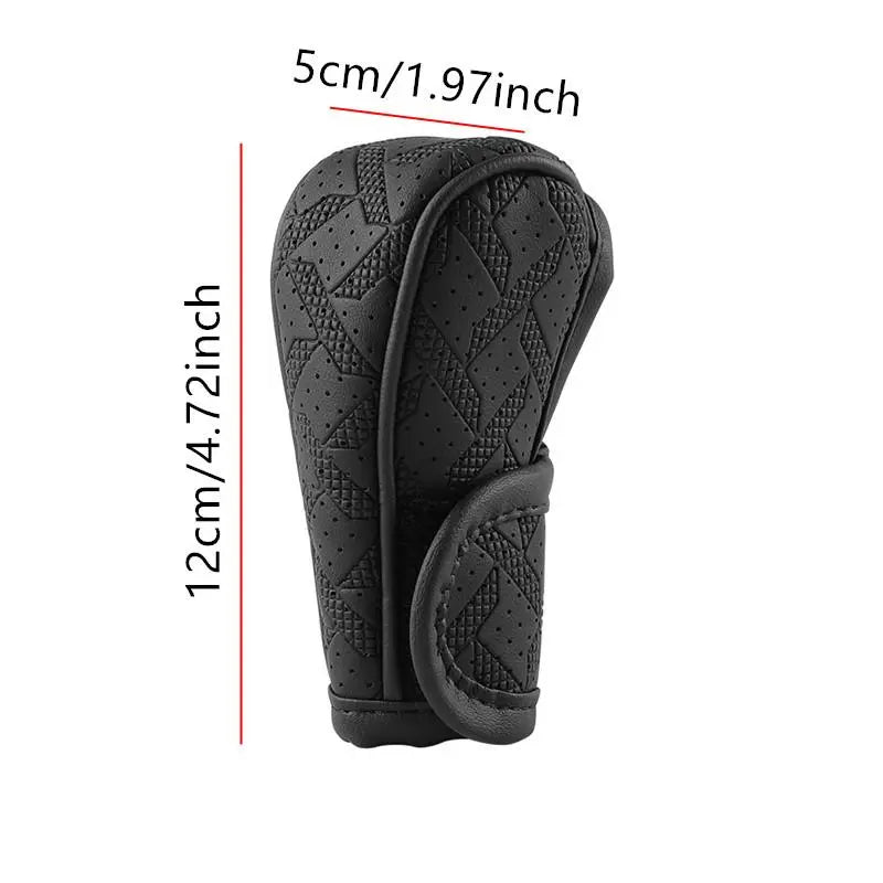 Car Gear Shift Knob Cover, Shift Lever Cover, Automatic Shift Knob, PU Leather Hand Brake Anti-Slip Protective Case, Automotive Auto Interior Accessories Decorations
