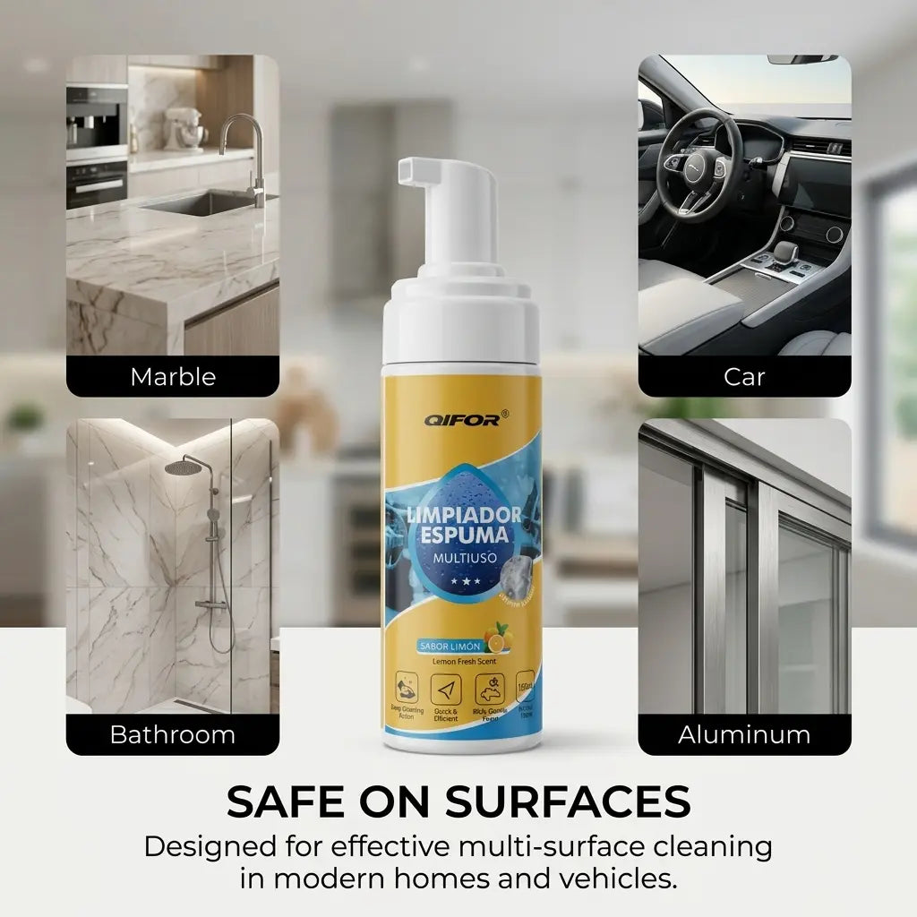 QIFOR 4-In-1 Multi-Enzyme Foam Spray Cleaner - Heavy Duty Deep Cleaning House & Car Detailing Products, Stain Removal for Car Interior & Sofa,Summervibes Outdoorfun Car Detailer
