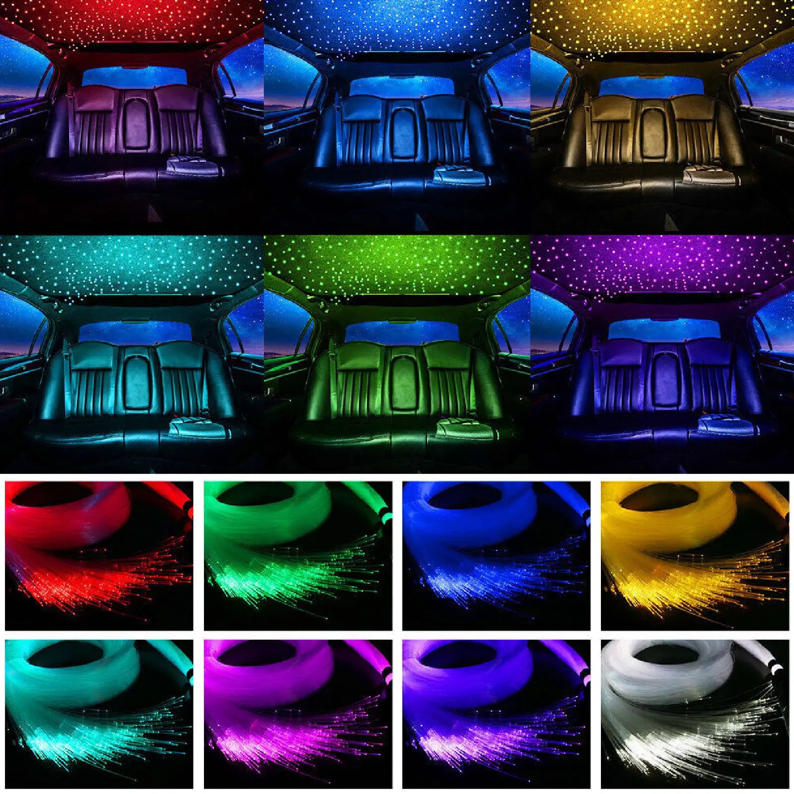 1000Pc Car Home Headliner Star Light Kit Roof Twinkle Ceiling Lights Fiber Optic Led Backlights Starlightcarroof
