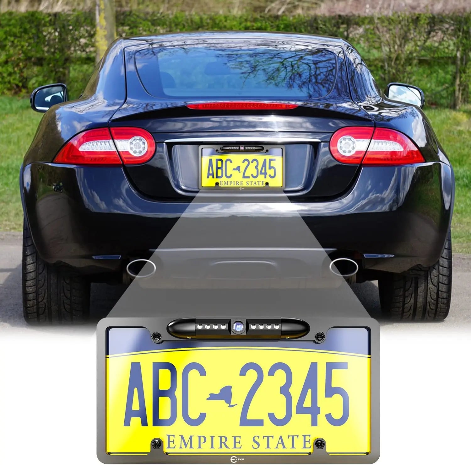 [Weekly Deals] License Plate Backup Camera HD Night Vision Rear [Summer Vibes] View Camera with 8 Leds 170° Viewing Angle Waterproof Backup Rear Camera for Cars, SUV, Trucks, RV and More