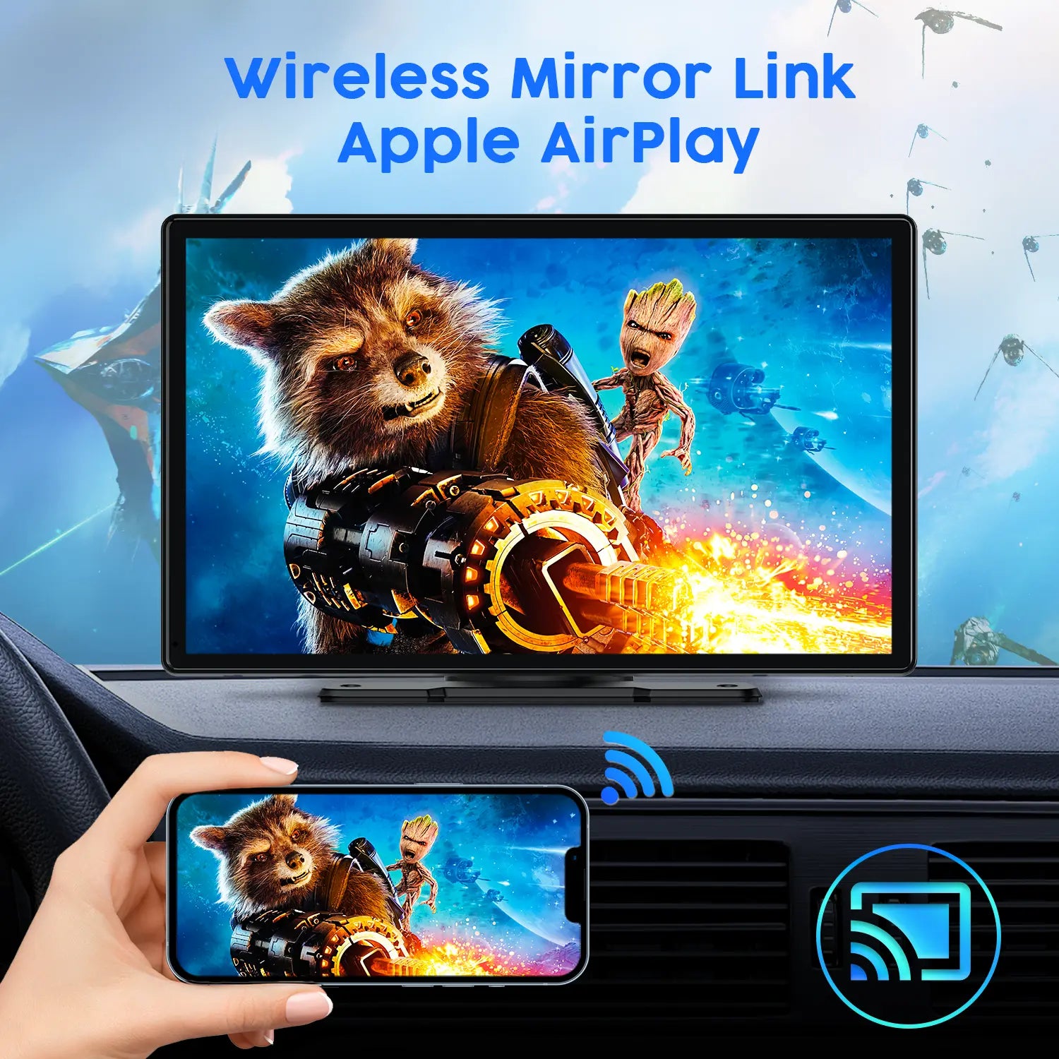 LAMTTO 9-Inch Wireless Car Stereo with Carplay, Backup Camera, GPS Navigation, Android Auto Carplay Screen | Summervibes Gifts for Man or Woman Car Video Player Fathersdaygift