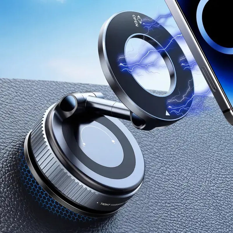#Summervibes Guccqueen 2.0 Foldable Magnetic Car Phone Mount - 20 N52 Magnets, Vacuum Suction Cup with Heat-Resistant Nano-Adhesive Base for Magsafe Phones