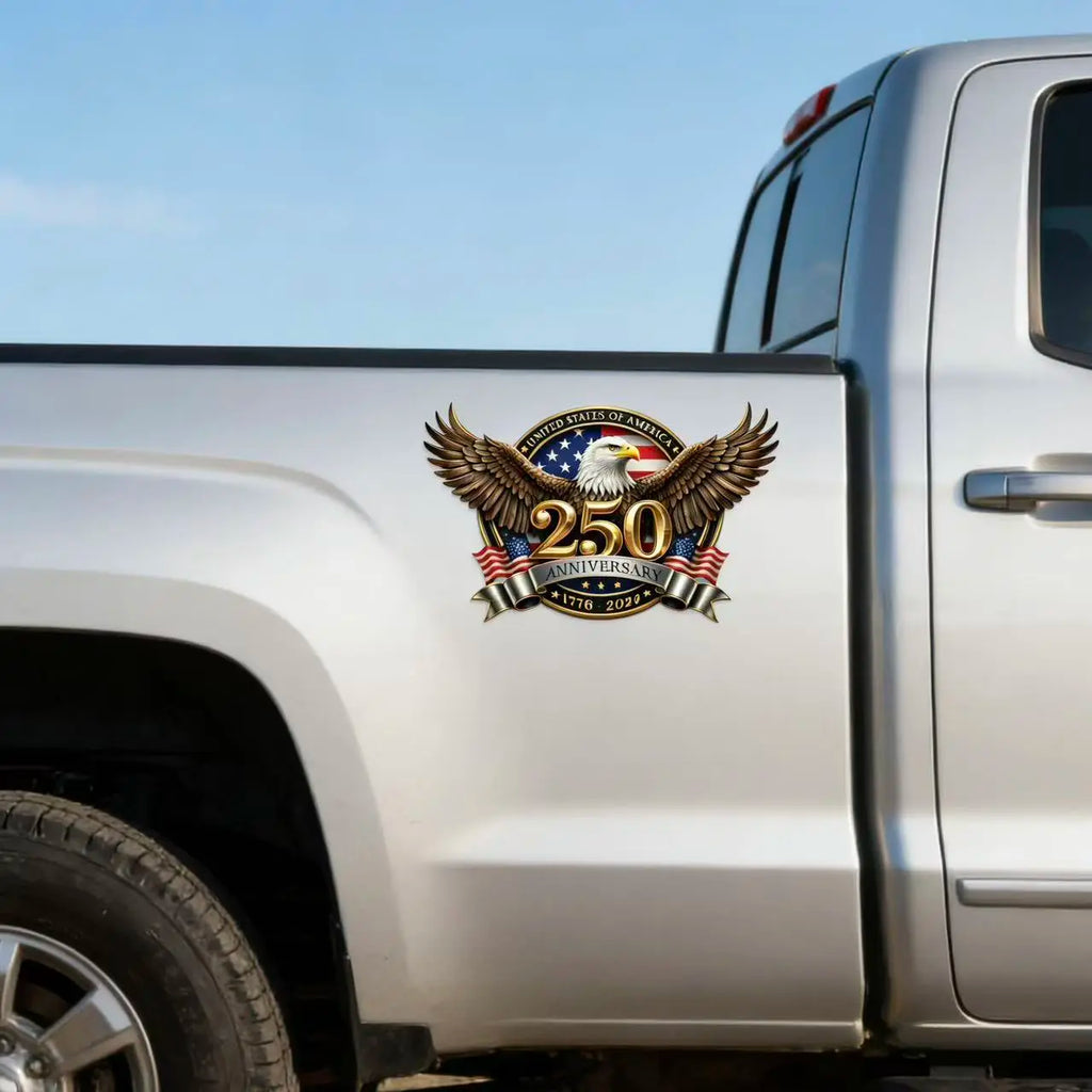 4PCS USA 250Th Anniversary Car Decal – 1776-2026 Patriotic American Flag Vinyl Stickers, Independence Day 4Th of July Decoration for Car Truck Window Laptop