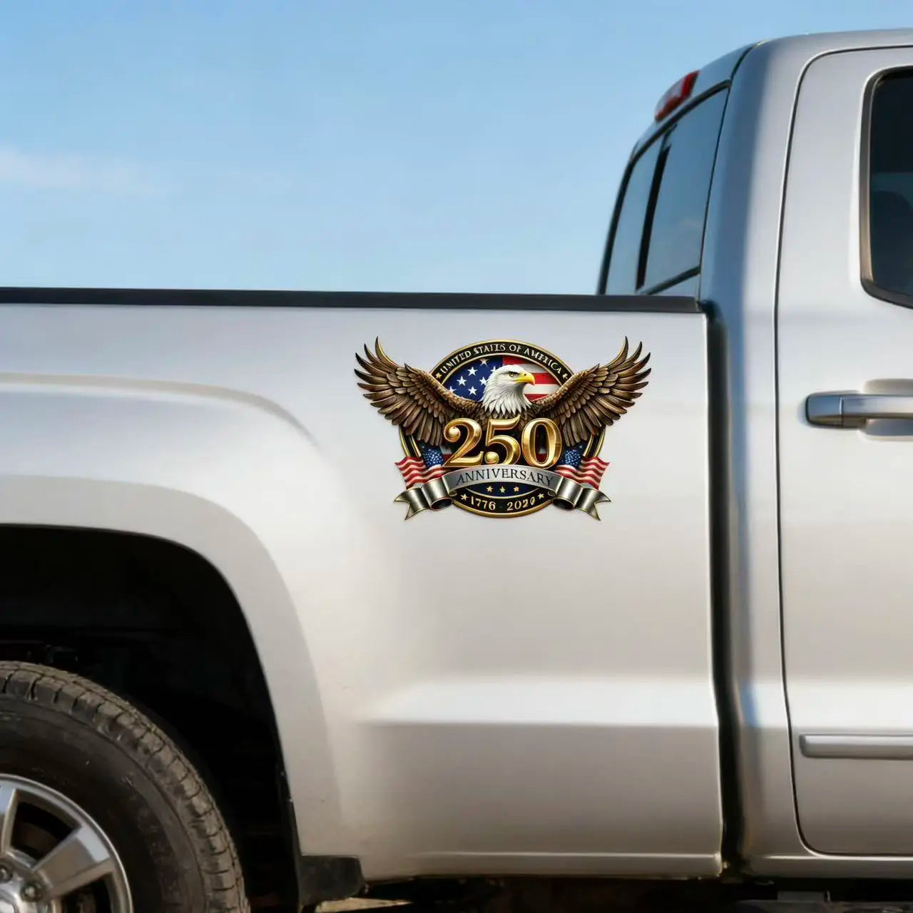 4PCS USA 250Th Anniversary Car Decal – 1776-2026 Patriotic American Flag Vinyl Stickers, Independence Day 4Th of July Decoration for Car Truck Window Laptop