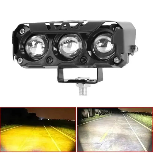 1/2PCS LED Spotlight Dual-Color Hi/Low Beam Fog Lamps, Mini Lens Headlight Driving Light for Cars, Trucks, Suvs and Utvs, Motorcycle LED Lights (12-36V), Led Front Lights