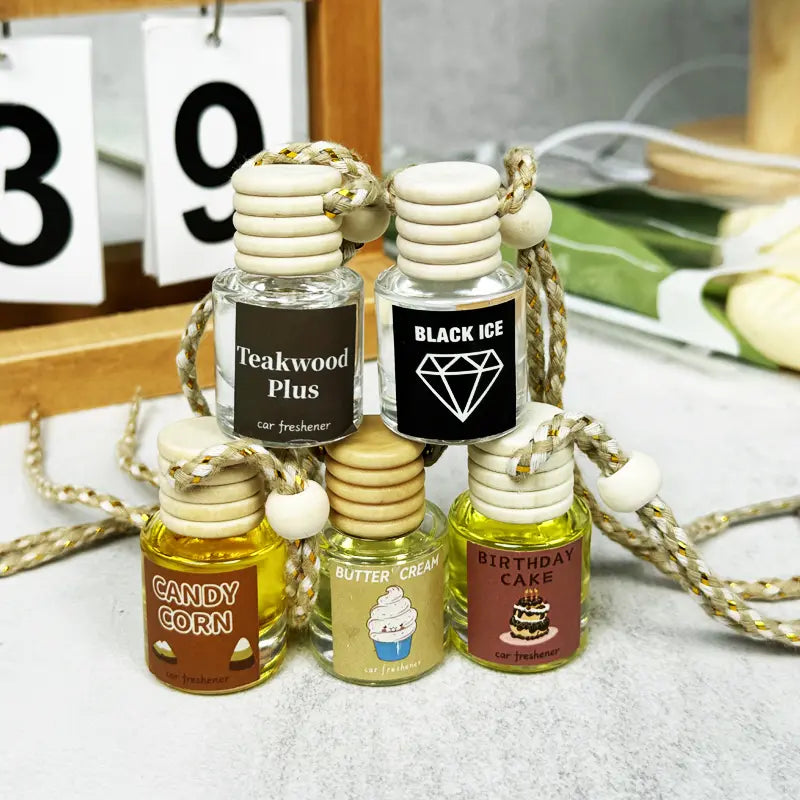 Car Air Fresheners Hanging Scent Oil Diffuser,Exavon 8ML Nature Frangrance Friut Juciy Perfume Last Long Time with Three Scents for Car & Live Gifts Springtok