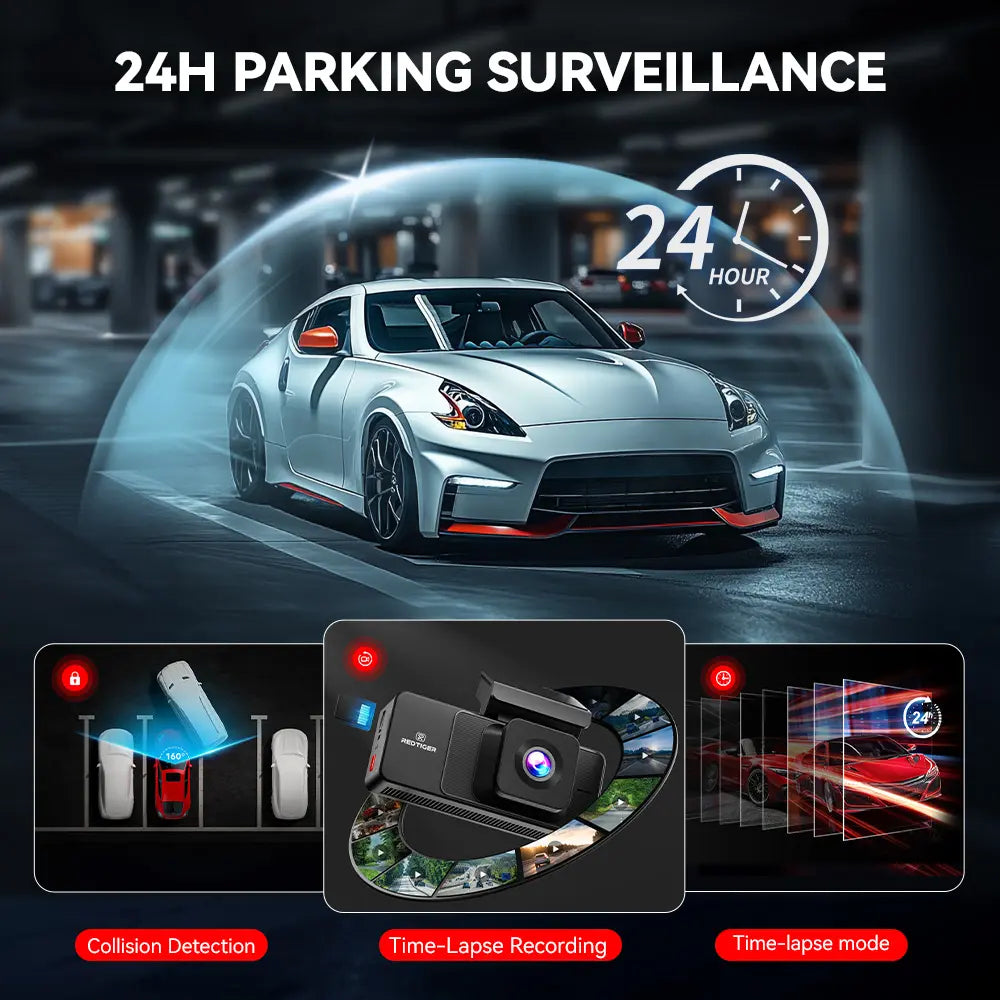 【Fathersdaygift】Redtiger A3 3 Channel Wifi Dash Cam Front and Rear inside with 32G SD Card( No SD Card Option in a Better Deal ), 2.5K+1080P+1080P Car Dash Camera for Carsfront and Rear, G-Sensor, 24H Parking Mode, Car Rvibe, Car VLOG, Summervibes Summerv
