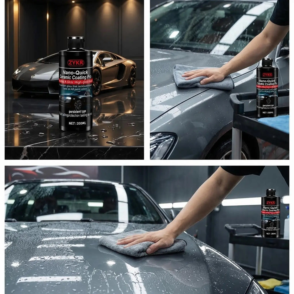 ZYKR Automotive Nano-Ceramic Coating Product Utilizes Advanced Ceramic Technology, Offering Dust-Proof and Water-Repellent Properties as Well as Long-Lasting Luster. Capacity: 300 Milliliters.