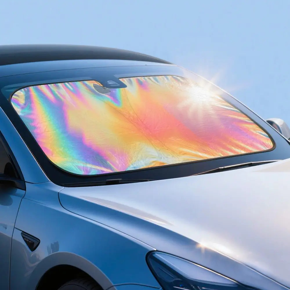 Laser Car Windshield Sun Shade | Reflector Sunshade Offers Ultimate Protection for Car Interior | Cool Reflective Sun Blocker Fits Sedan/Suvs, Mpvs. (57X29.5 In),Summervibes