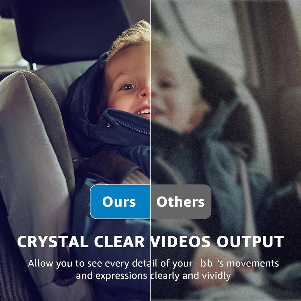 Car Mirror, Baby Car Camera for Moms, Upgrade 4.3'' HD 1080P Monitor, Night Vision, Safety Car Seat Camera with Wide Crystal Clear View, 360° Rotation Plug and Play Easy Install Portable Baby Monitor for Car, New Moms Gift, Summervibes