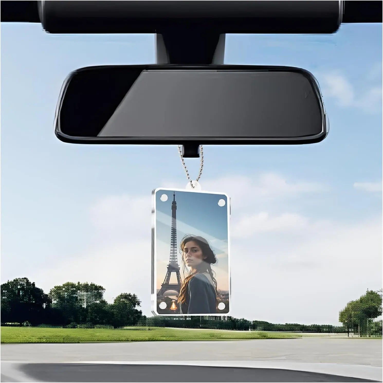 Joytutus Summervibes-Magnetic Car Sun Visor Photo Clips - Clear Acrylic Display Frames for Family Pet Photos, Easy Clip Vehicle Accessories, Birthday Car Gift for Drivers, Car Accessories