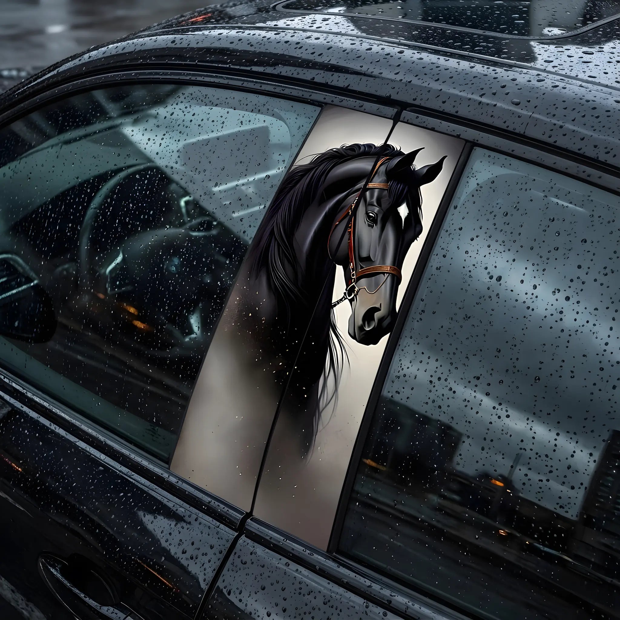 Horse Car B-Pillar Sticker - Durable Horse Design for Vehicle Exterior Enhancement Easy Application No Tools Required Car Decals for Truck