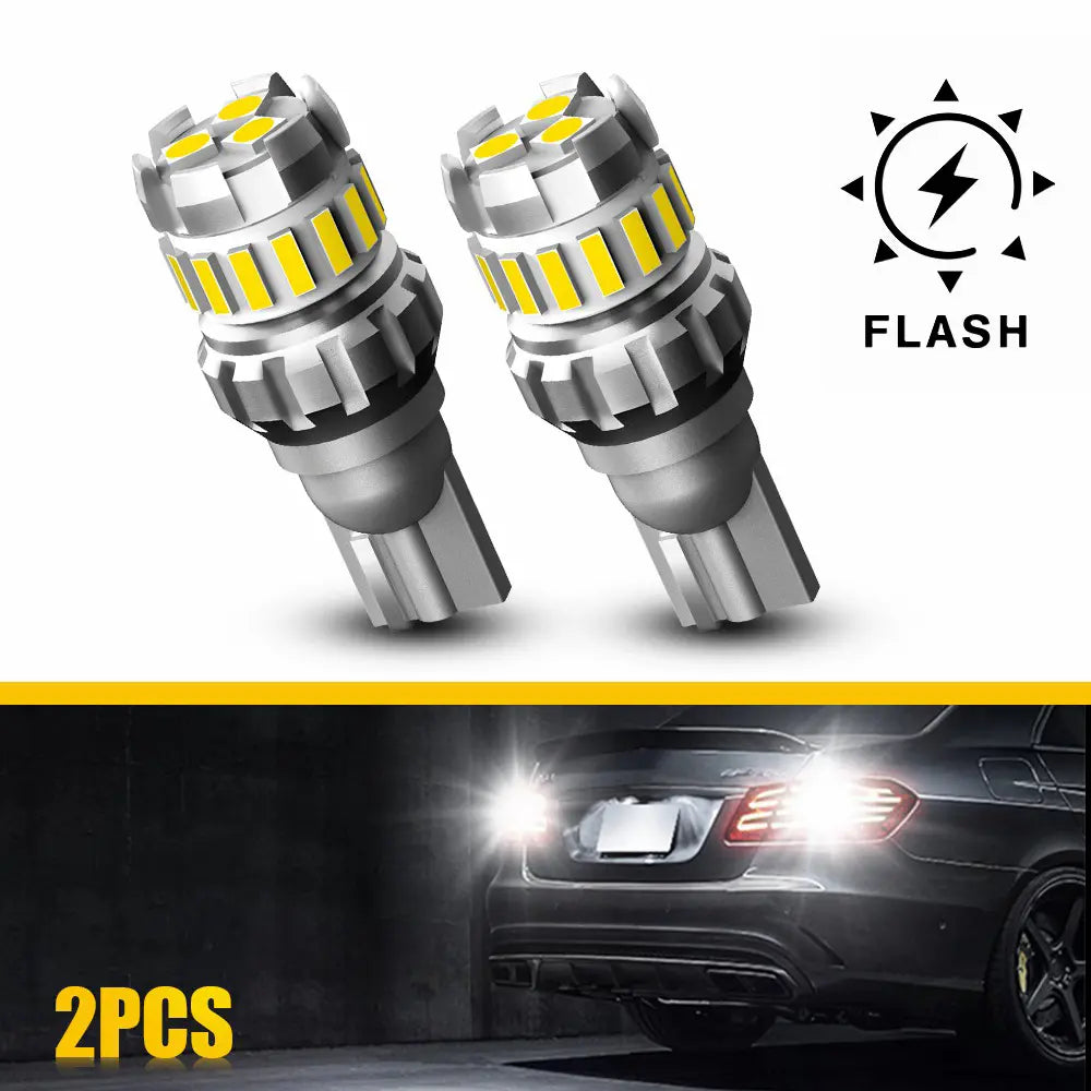 Flash AUXITO 912 921 T15 LED Strobe Flashing Backup Reverse Light Parking Warning Bulbs 2Pcs