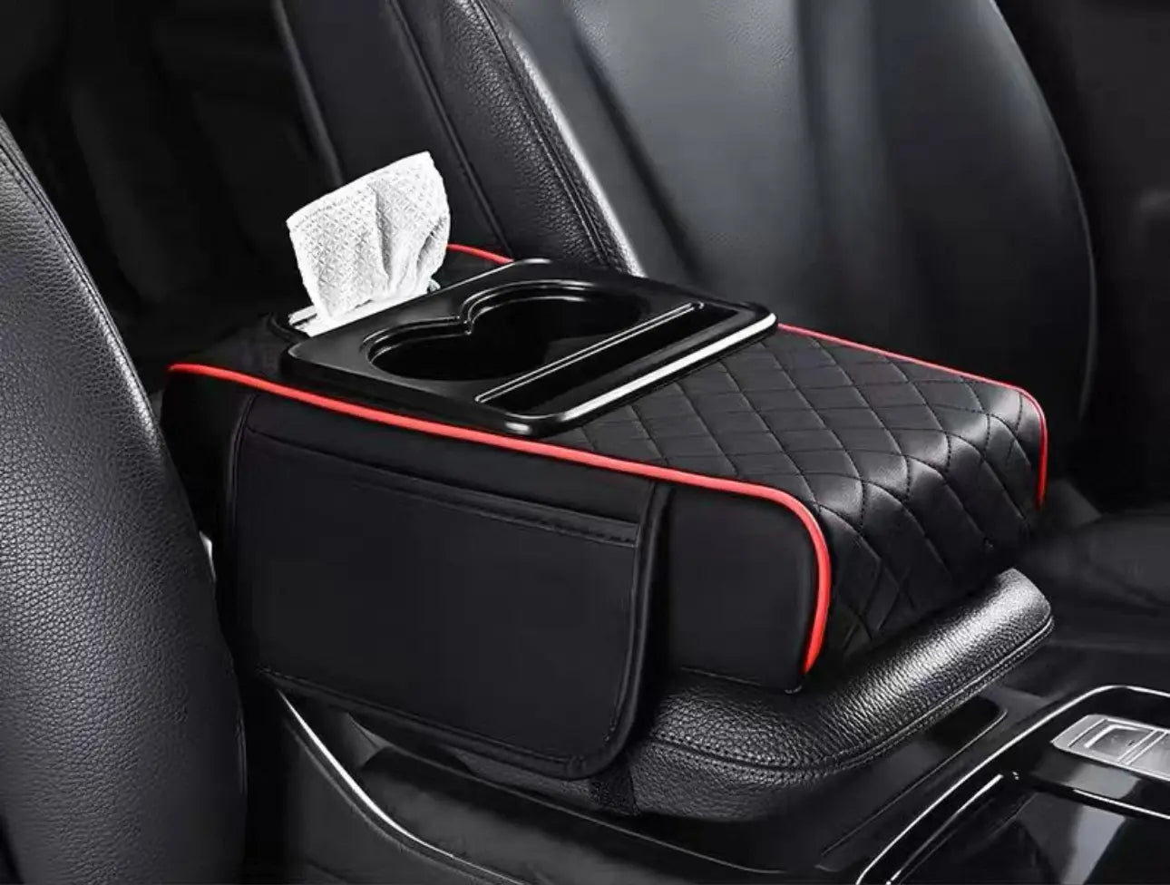 Autoverve Elite-Car Center Console Armrest Pad, Multifunctional 4 in 1 Pad for Car Armrest Box, Car Storage Bag, Car Console Organizer, Car Interior Accessories, Car Organization Supplies