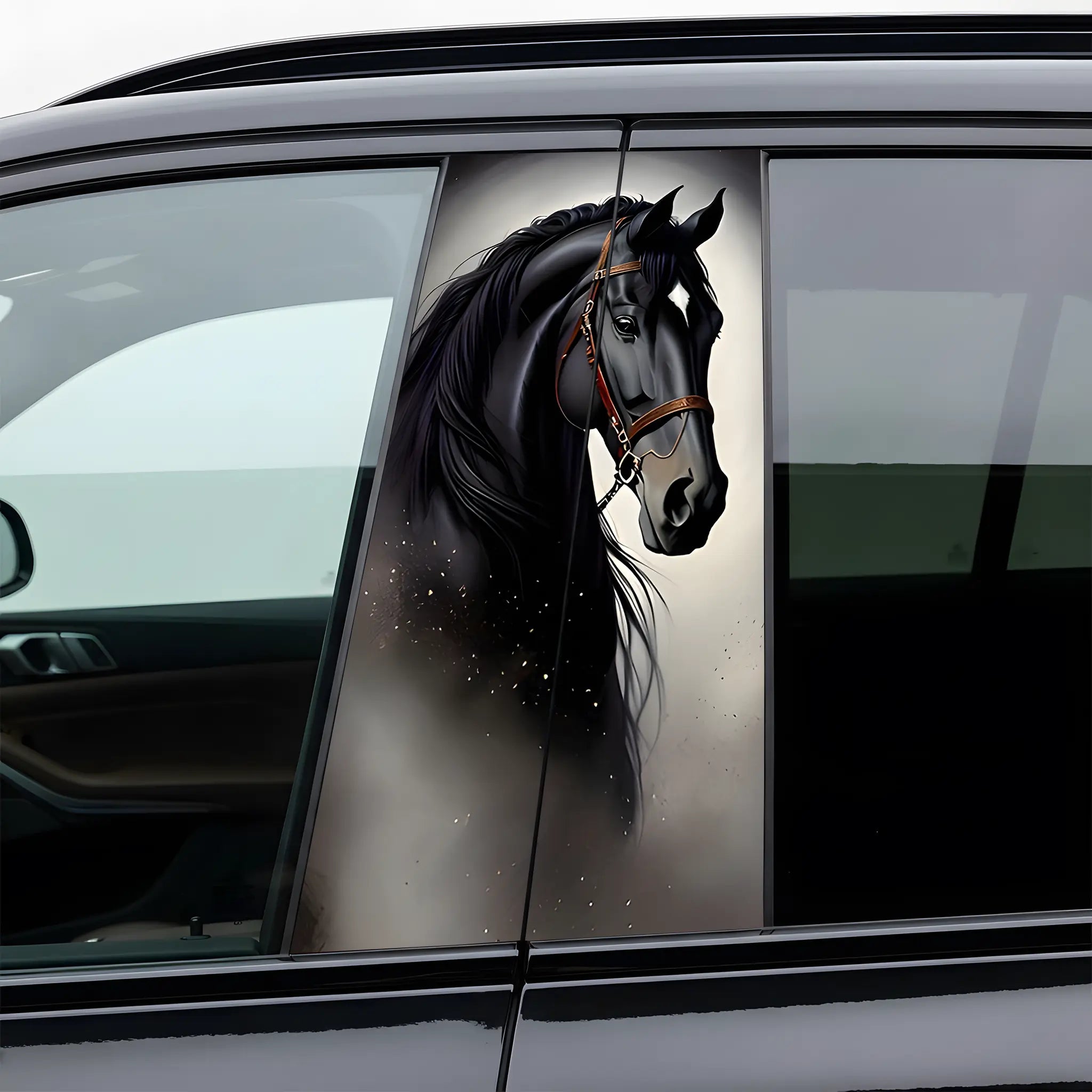 Horse Car B-Pillar Sticker - Durable Horse Design for Vehicle Exterior Enhancement Easy Application No Tools Required Car Decals for Truck