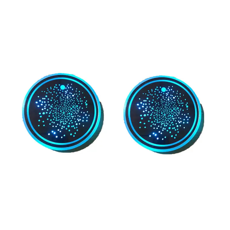 1PCS/2PCS/4PCS LED Cup Holder Lights for Car, Rechargeable 7 Color-Changing Light up Cup Holder Insert Coasters, Car Accessories for Teens Vehicle