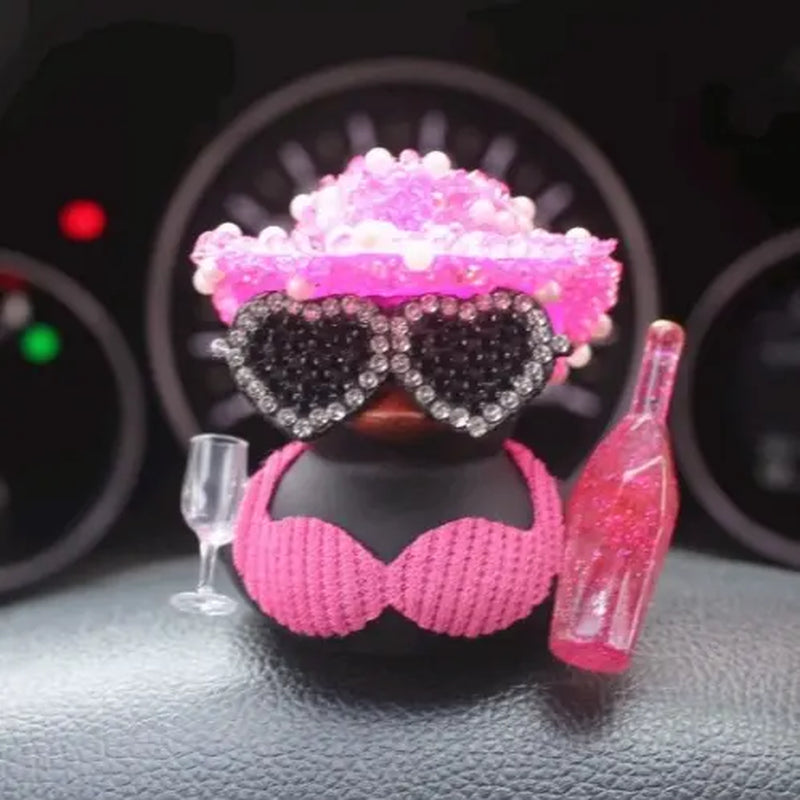 Exquisite Shiny Girl Duck(Need to Assemble)-Car Ornaments, Car Decorations, Valentine'S Day Gifts, Party Atmosphere Decoration