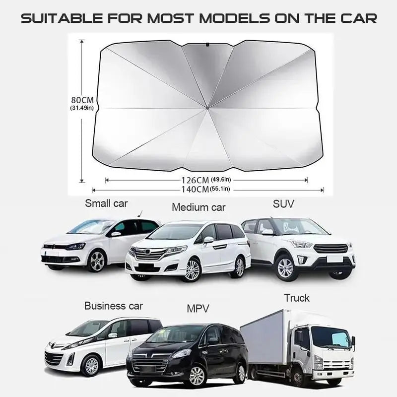 Car Front Windshield Sunshade Multipurpose Glass UV Blocker Heat Reducer Universal Easy Fold anti UV Windshield Sunshade Car Accessories for Automotive Vehicle Protection