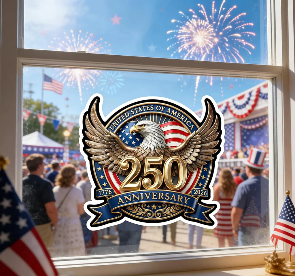 2PCS 250Th Anniversary USA Car Decal Sticker Patriotic 4Th of July Decorations 1776-2026 Vinyl for Car, Truck, Window, Laptop, 250 Years American Independence Bumper Stickers