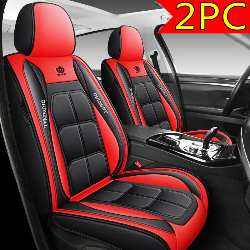 Universal Fit PU Leather Car Seat Cover 2PC Set Original Design for Comfort & Style Sleek Elegant Look Easy Installation