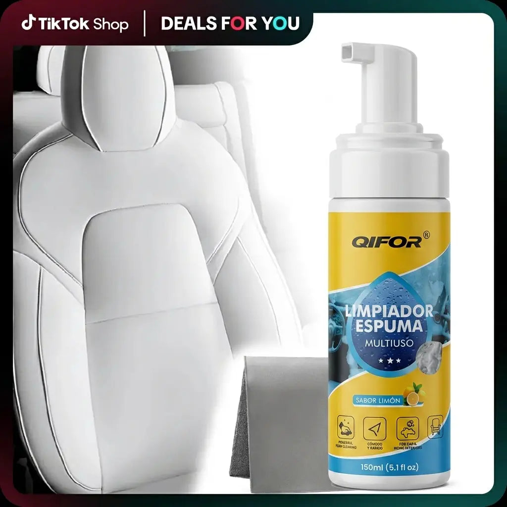 QIFOR 4-In-1 Multi-Enzyme Foam Spray Cleaner - Heavy Duty Deep Cleaning House & Car Detailing Products, Stain Removal for Car Interior & Sofa,Summervibes Outdoorfun Car Detailer