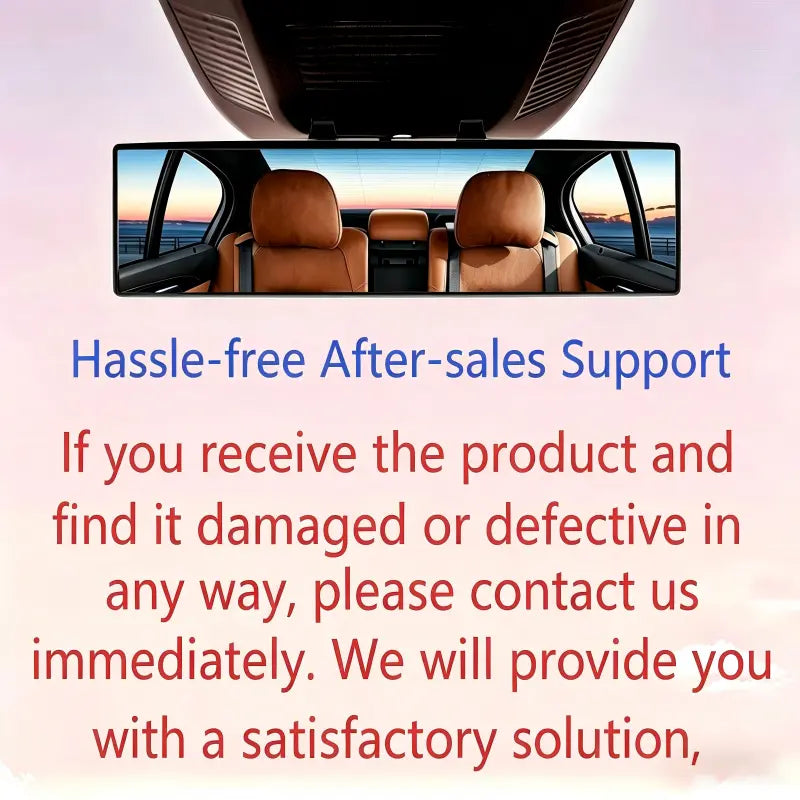 【Install Max Width: 3.1"】11.81 Inch Panoramic Convex Real View Mirror, Interior Clip-On Wide Angle to Reduce Blind Spot Effectively for Car SUV Clear Visibility Safety Install Rearview High Definition