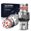 AUXITO Red LED Strobe Tail Brake Light Bulb, CANBUS Ready 7440/7443 or 3156/3157 LED Flashing Stop Bulbs (Not Universal), 2800LM 300% Brighter Plug and Play, for Backup Light, Tail Light, Brake Light, Turn Signal Light, Parking Light, Pack of 2