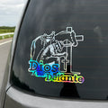 2Pcs Cowboy Dios Por Delante Religious Holographic Car Decal - High Definition Waterproof Christian Cross Sticker for Laptops Hardhats Bumpers Helmets Cars & Gear, Texan Cowboy Car Sticker