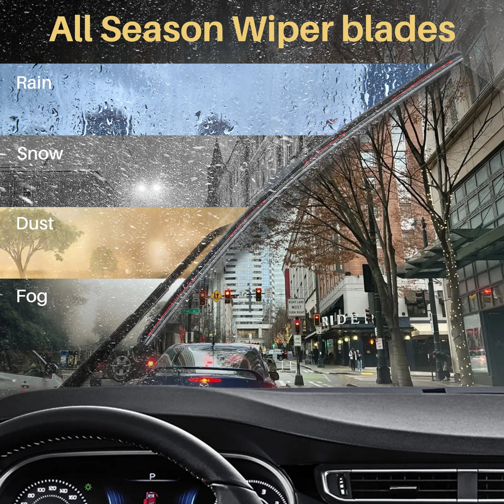 DOG TAIL Neoprene Wiper Blades - Fit Light Wiper Arms Perfectly - 3X Durable, Silent & Streak-Free Universal Fit Windshiled Wipers Fathersdaygift
