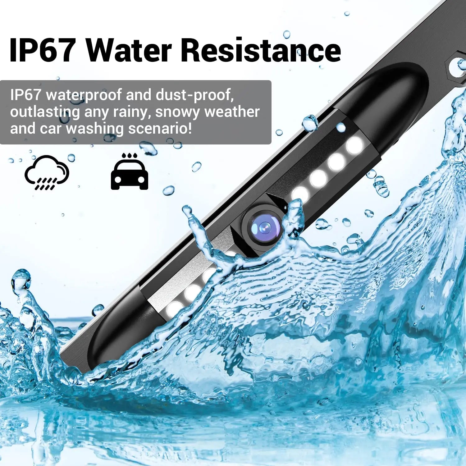 [Weekly Deals] License Plate Backup Camera HD Night Vision Rear [Summer Vibes] View Camera with 8 Leds 170° Viewing Angle Waterproof Backup Rear Camera for Cars, SUV, Trucks, RV and More