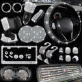 Rhinestone Car Decoration Set for Fall, Steering Wheel Cover & License Plate Frame & Coaster & Hook for BMW I8, Vehicle Automotive Accessories, Interior, Car Accessories