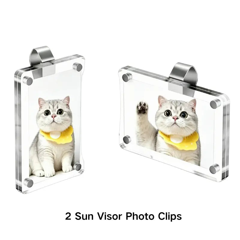 Joytutus Summervibes-Magnetic Car Sun Visor Photo Clips - Clear Acrylic Display Frames for Family Pet Photos, Easy Clip Vehicle Accessories, Birthday Car Gift for Drivers, Car Accessories