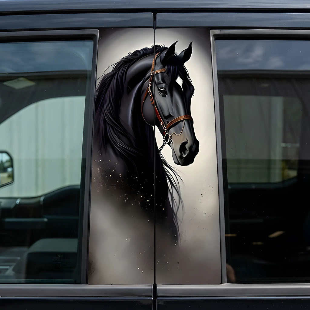 Horse Car B-Pillar Sticker - Durable Horse Design for Vehicle Exterior Enhancement Easy Application No Tools Required Car Decals for Truck
