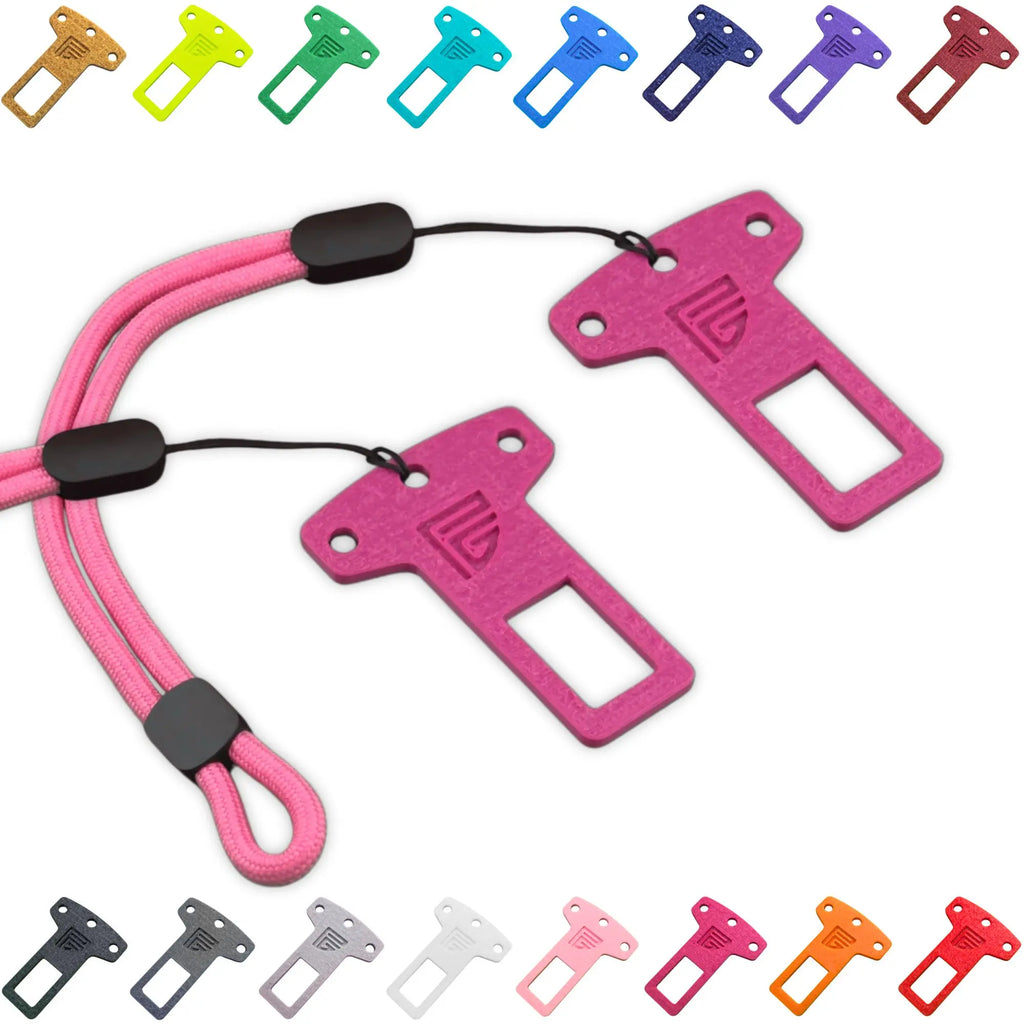 Satisfying Click Seatbelt Buckle Keychain with Adjustable 6-Inch Lanyard | Novelty Fidget Keyring Bag Charm | Durable PETG Plastic | Cute Multi-Color Car Accessories Gift for Men Women Dog Owners | 2-Pack or 4-Pack Options Stocking Stuffer