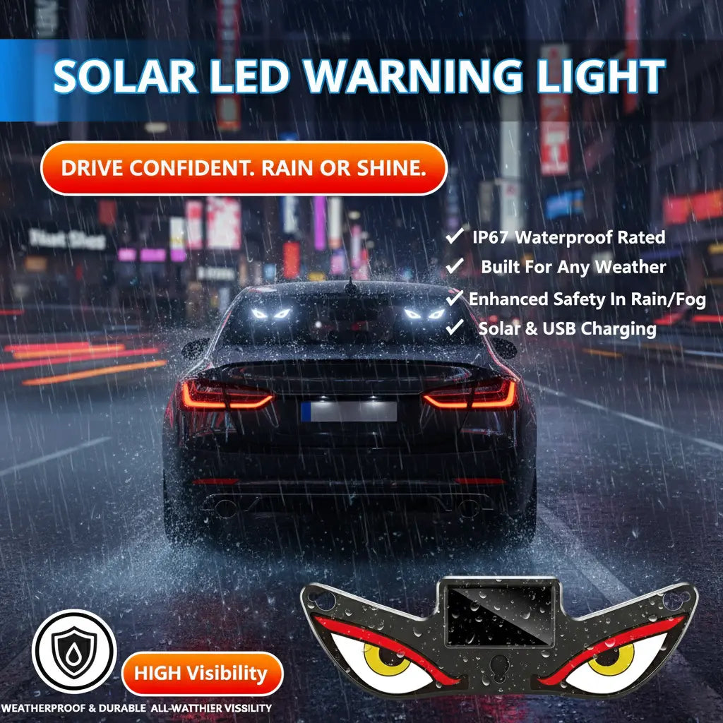 DIYCOM Dynamic LED Rear Window Display for Car – Vampire Devil Eye Emoji Panel, Scrolling Message Screen, USB Powered Night Driving Ambient Light, Cool Funny Auto Decor